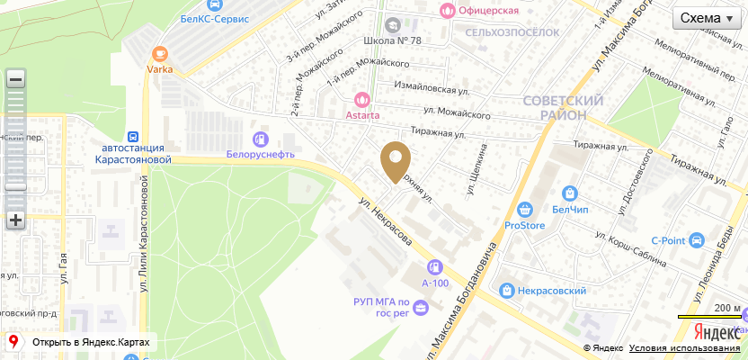 Карта Минской областной нотариальной палаты