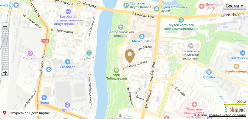 Карта Витебской областной нотариальной палаты